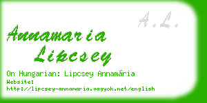 annamaria lipcsey business card