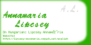 annamaria lipcsey business card